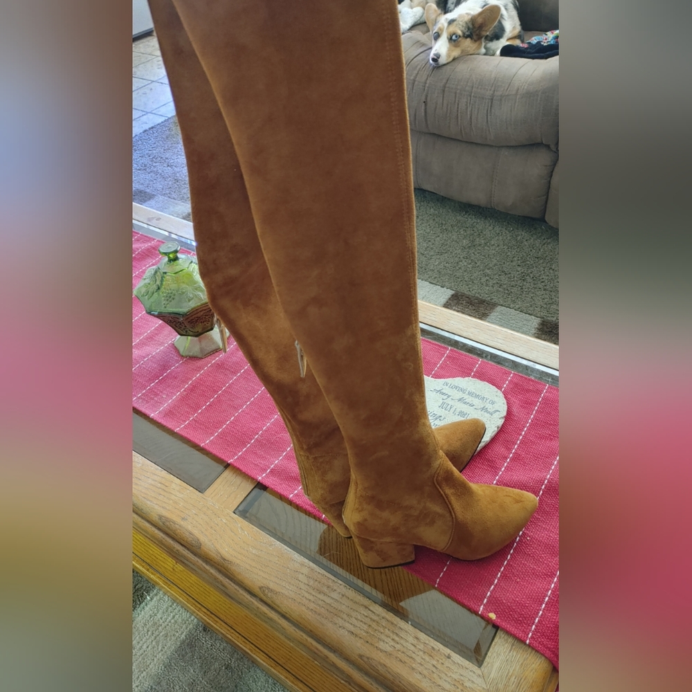 Mtzyoa Suede Thigh High Boots